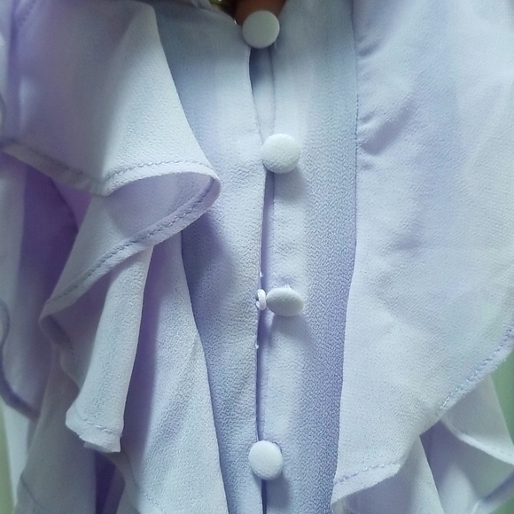 Forever 21, Lavender Ruffled Maxi Eligant Summer Dress Small, Ruffled Slits - Picture 10 of 10